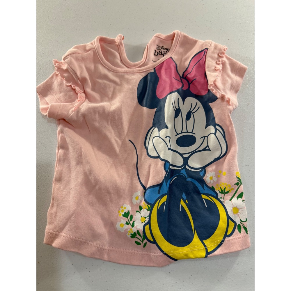 Disney Baby Frendz Minnie Mouse Pink Ruffle Sleeve T-Shirt 6-12 Months
